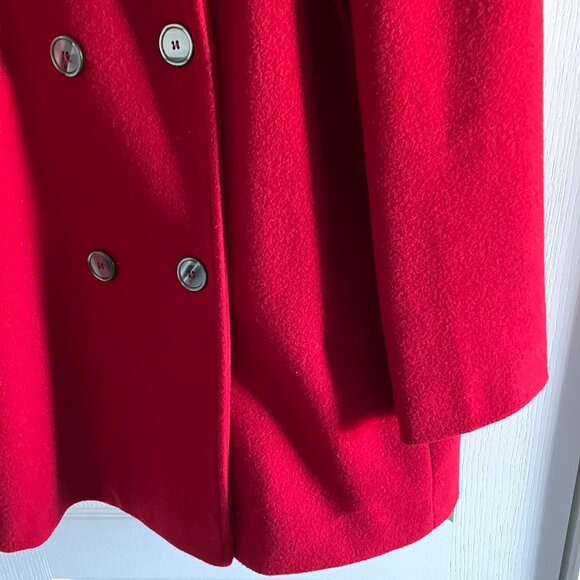 Vintage Burlington Wool Red Pea Coat Jacket Womens Size 18 Made in USA. - Picture 5 of 15